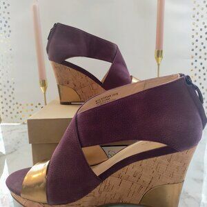 COLE HAAN NYC IRVING WEDGE SEDLING/BRNZ/MET- Women's Size 10.5B